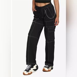 NWT Hot Topic Black & White Goth Stitch Chain Carpenter Streetwear Size Large